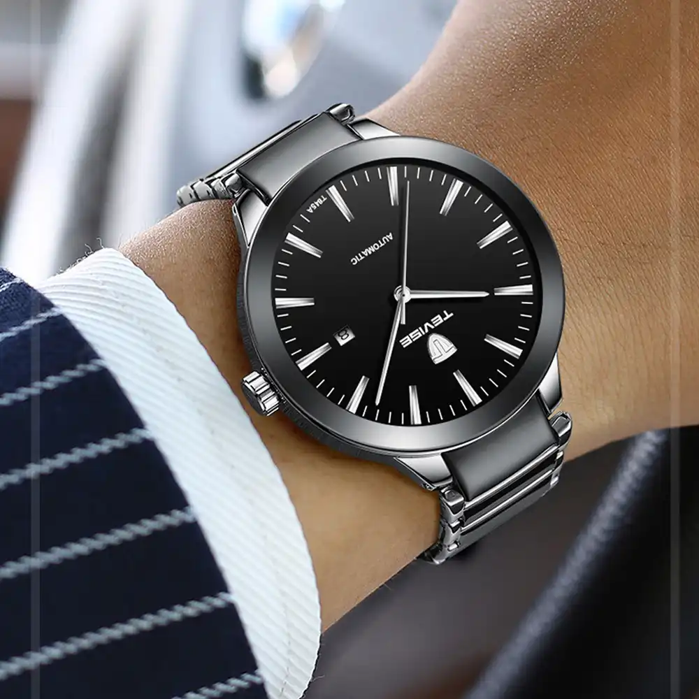 top brand tevise mens watch automatic mechanical