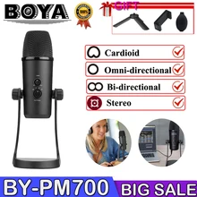 BOYA BY-Pm700 Usb Computer Live Microphone Flexible Pickup Interview Conference microphone for computer boya by pm700 usb condenser microphone with flexible polar pattern for windows and mac computer recording interview conference