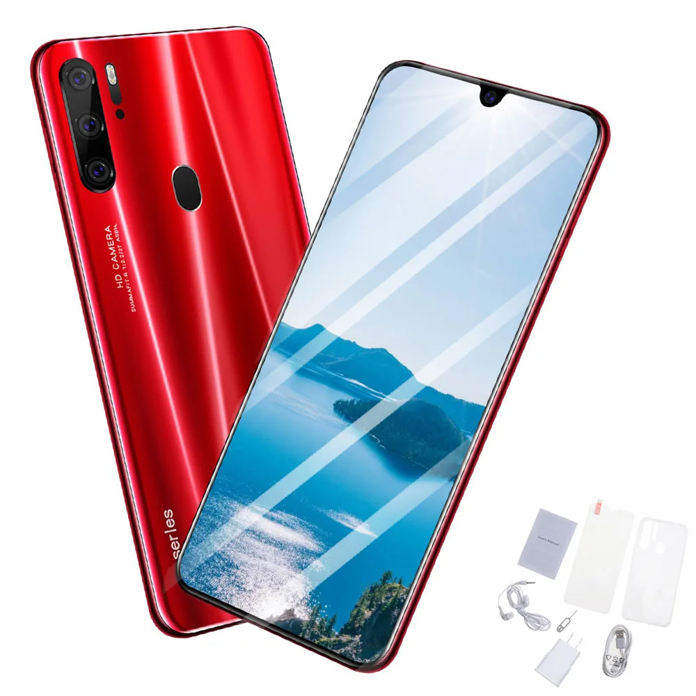 US Red 4G мобильный телефон 3 ГБ+ 32 Гб Смартфон Android OS 9,1 Поддержка двойной карты и двойной режим ожидания 6,3 дюйма экран США Великобритания Тип штепсельной вилки - Цвет: US Red