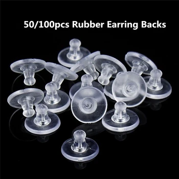 

Hot Selling 50/100 Pcs Useful Holders Stoppers Soft Nut Silicone Heavy Duty Rubber Earring Backs Sleeves
