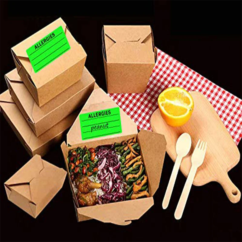 Allergies Sticker Fluorescent Green 300 Allergy Stickers, Write on"Allergies" Labels 50 Sheets/Pack