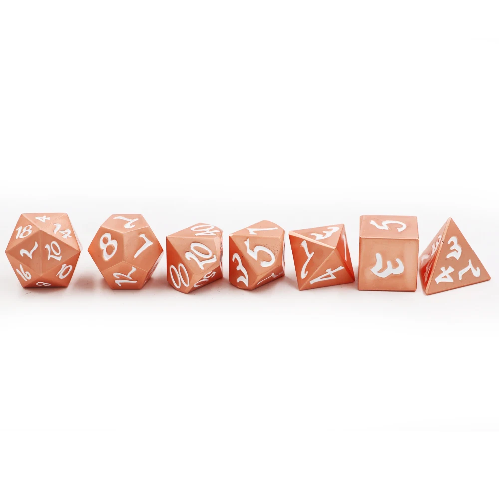 7 шт./набор креативных ролевых игральных костей D& D металлические игральные кости жемчужный красный белый D4 D6 D8 D10 D12 D20 многогранные игральные кости