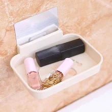 Бесшовный настенный мыльный пластиковый ящик в форме смайлика, мыльный поднос, дренаж для мыла, держатель для мыла, ванная комната, Нескользящие косметические стеллажи для хранения