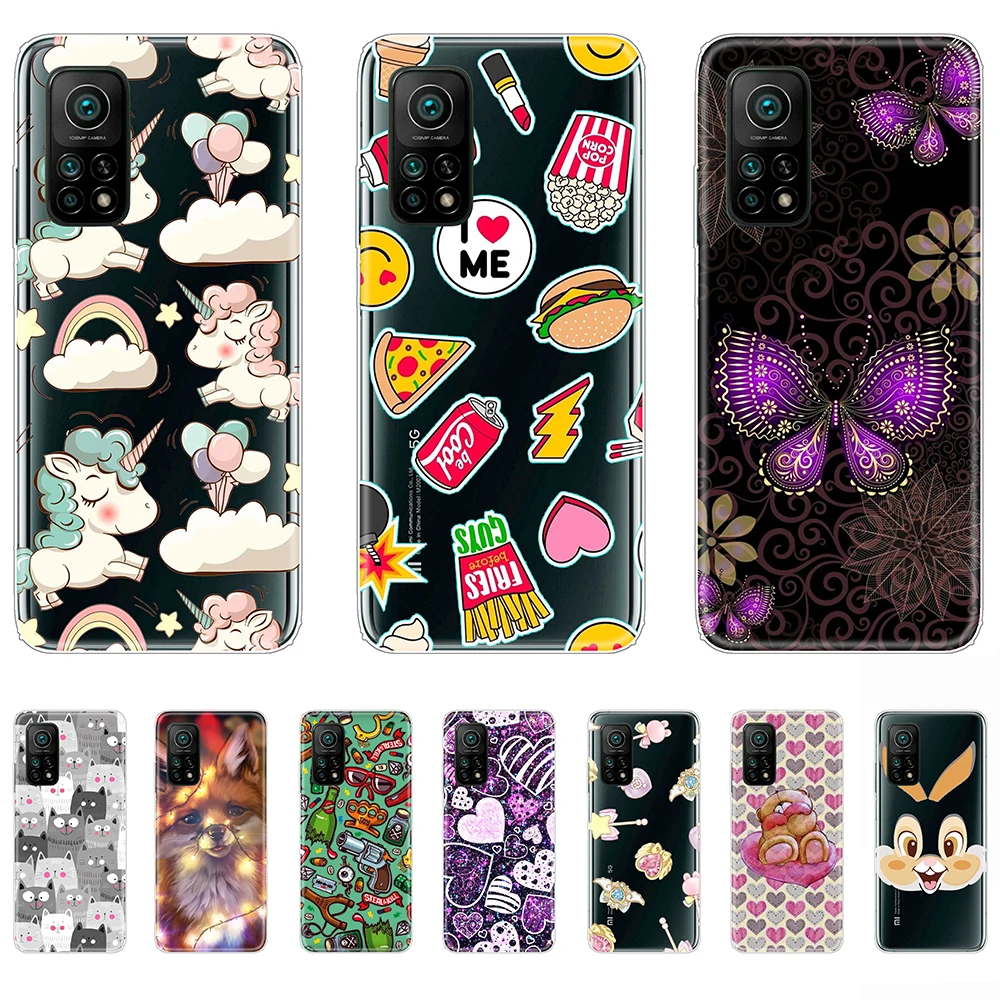 

Case for Xiaomi Mi 10T Pro Cute unicorn Flamingo Transparent Silicon Shell Mi 10T Lite Case Flexible Etui Bumper Fundas Coque