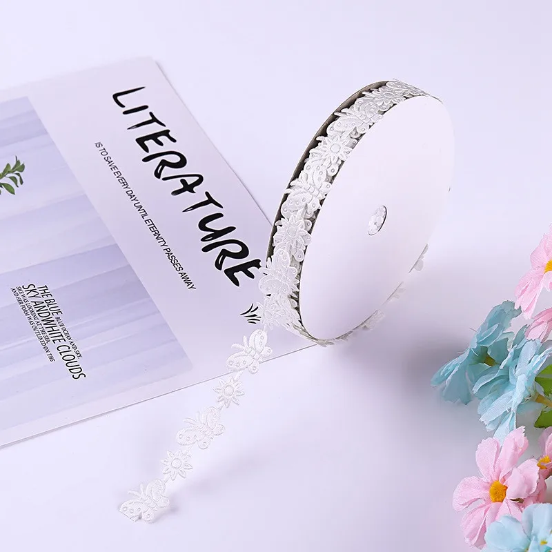 20 ярдов Малан Бабочка полиэстер ribbons1.5cm рукоделие Упаковка для подарков лента DIY аксессуары ручной работы лента украшения дома - Цвет: 16 Off White
