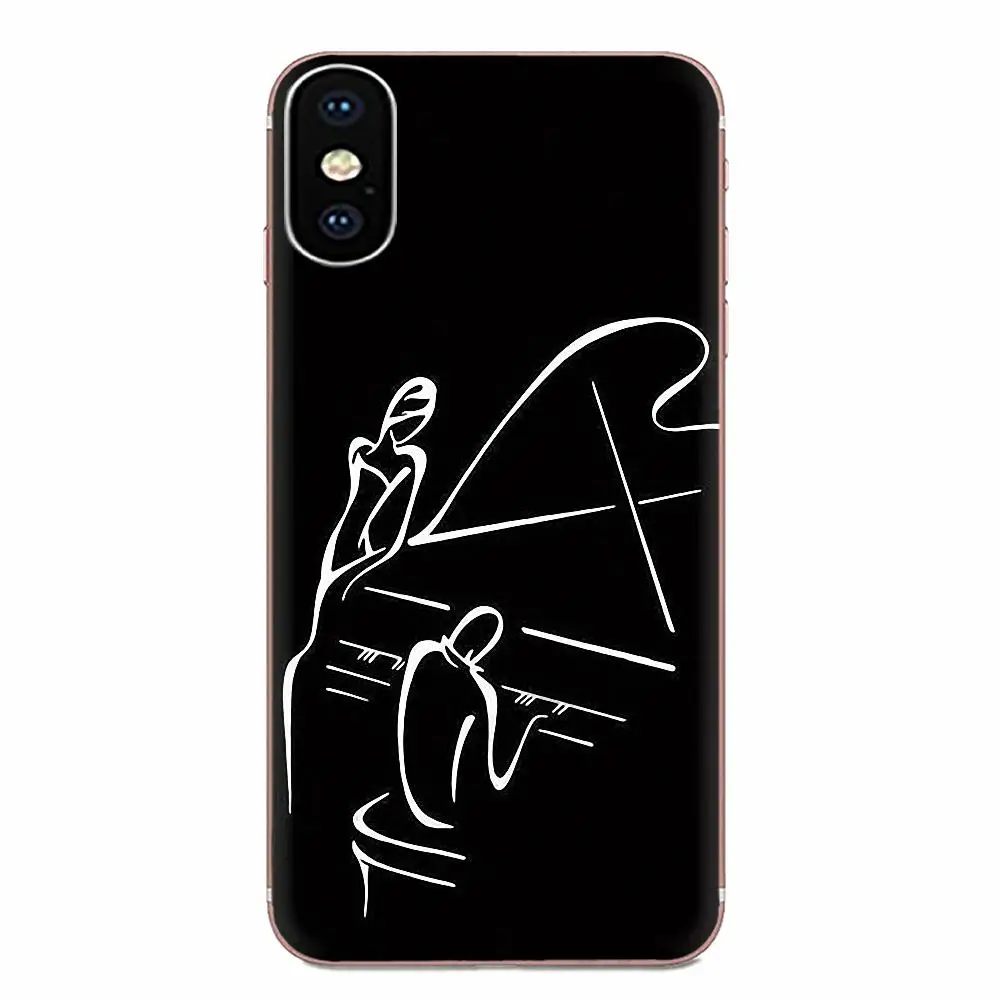 ТПУ чехол для телефона пианино гитара Музыка для Apple iPhone 11 Pro X XS Max XR 4 4s 5 5C 5S SE 6 6S 7 8 Plus