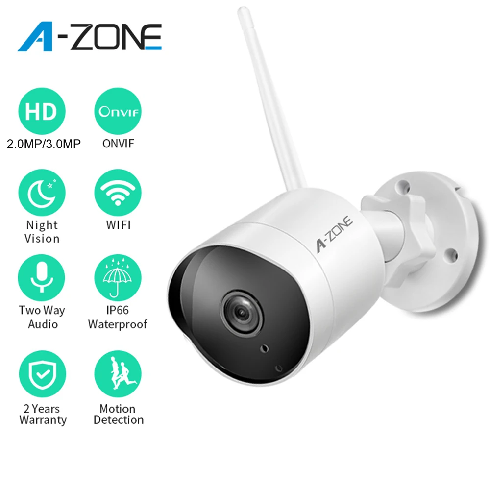 A-ZONE Wi-Fi IP камера безопасности наружная 2,4G 1080P 2.0MP/3.0MP HD Onvif Interco Мини CCTV беспроводная домашняя камера видеонаблюдения