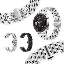 High-End Strap For Xiaomi Mi Watch Color Band 22mm Butterfly Buckle Watchbands Five Beads Stainless Steel Metal Bracelet High-End Strap For Xiaomi Mi Watch Color Band 22mm Butterfly Buckle Watchbands Five Beads Stainless Steel Metal Bracelet