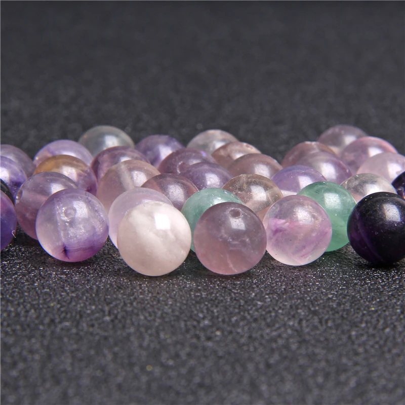 Фиолетовый флюорит натуральный камень Свободные Круглые бусины для