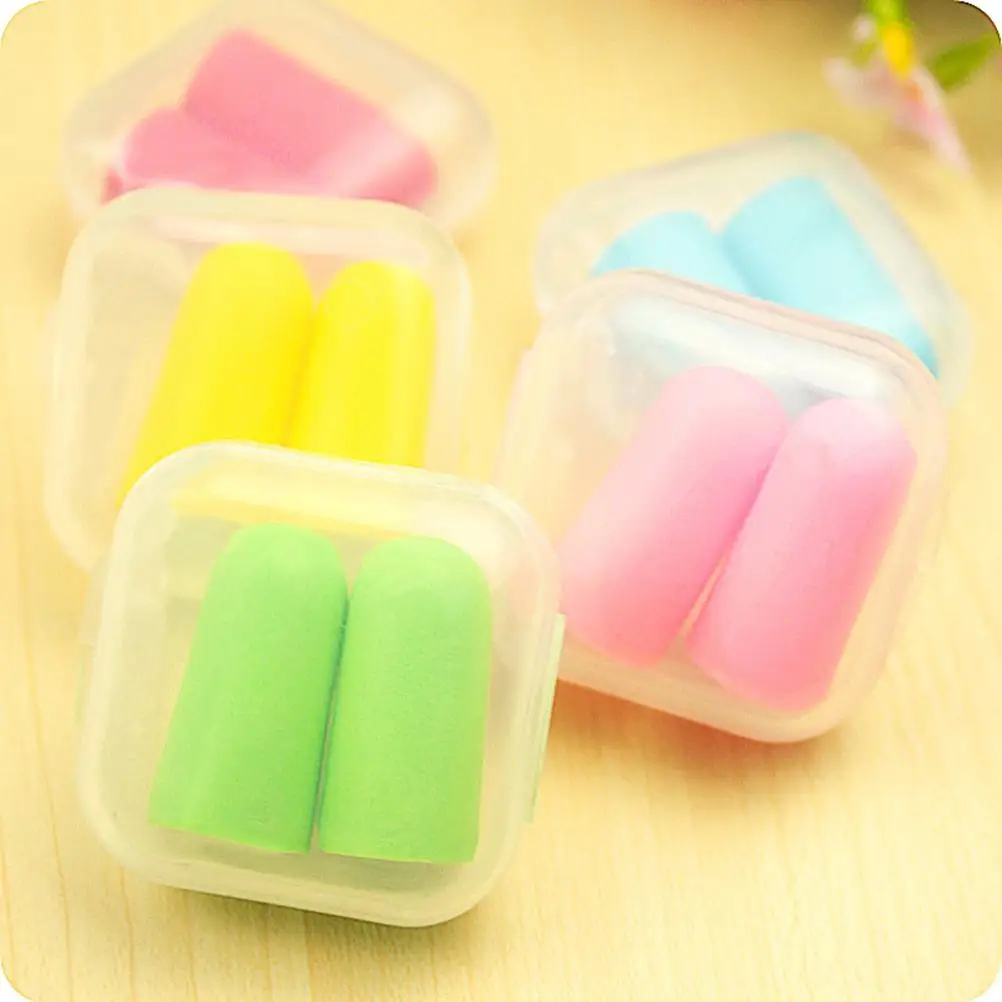 2 Pairs Sound Insulation Ear Protection Earplugs Anti-noise Sleeping Plugs Travel Earplug Foam Soft Noise Reduction