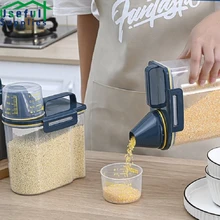 

Sealed Plastic Storage Container Grains Jars with Lid Transparent Food Organizer Tank Bin Dessert Candy Bottle Kitchen Storage