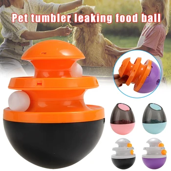 

Cat Toy IQ Training Ball Tumbler Food Ball Food Dispenser Cats Playing Training Balls Pet Supplies LAD-sale