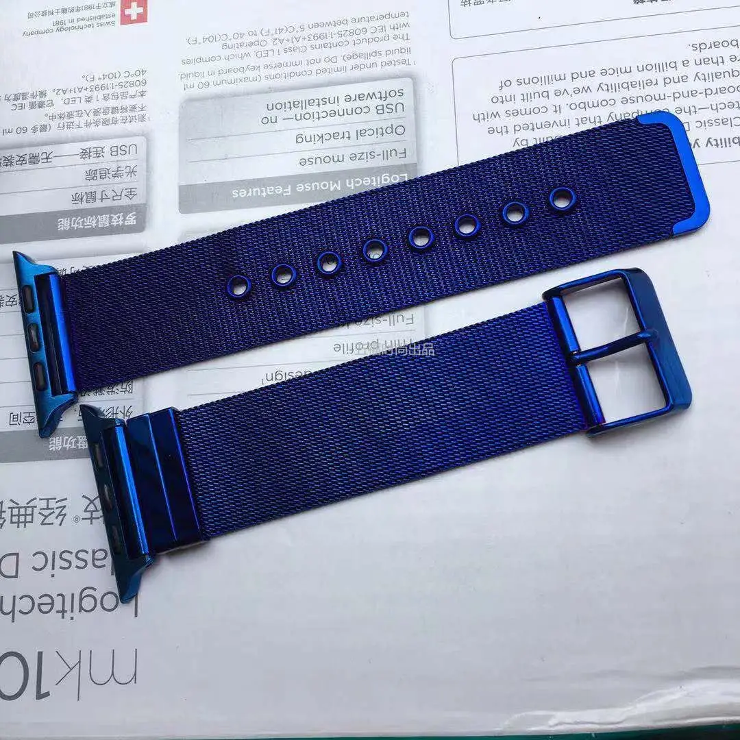 42 мм 38 мм Миланская Петля из нержавеющей стали для Apple Watch Band 5 4 40 мм 44 мм металлический сетчатый ремешок для iWatch 3 2 1