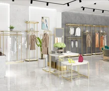 

Clothing store display rack floor-to-ceiling women's clothing store shelf online celebrity nano-gold-iron clothes hanger