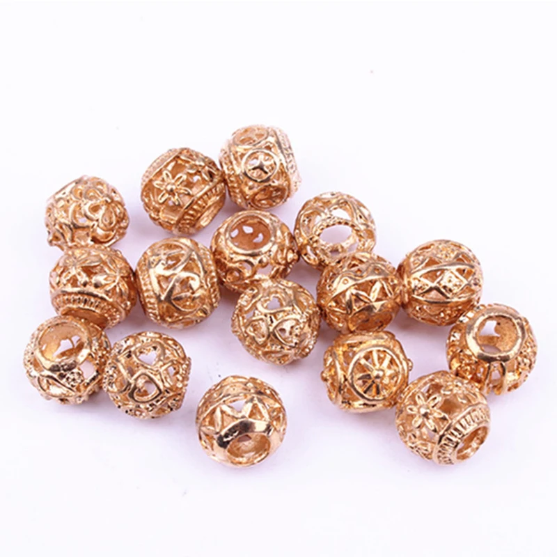 20pcs random color 20 шт., розовое золото, сплав, viking, полые круглые волосы, коса, боязнь, борода, дредлок, бусины, кольца, трубка для волос, аксессуары, ювелирное изделие - Цвет: 20pcs random color