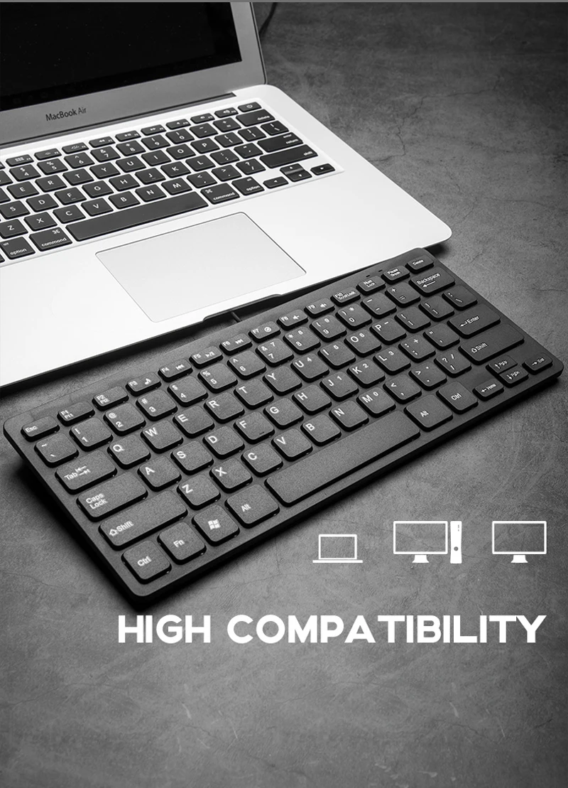 Мини Проводная USB клавиатура стандартная Эргономика планшет 78 клавиш ультра-тонкий компьютер настольный ноутбук