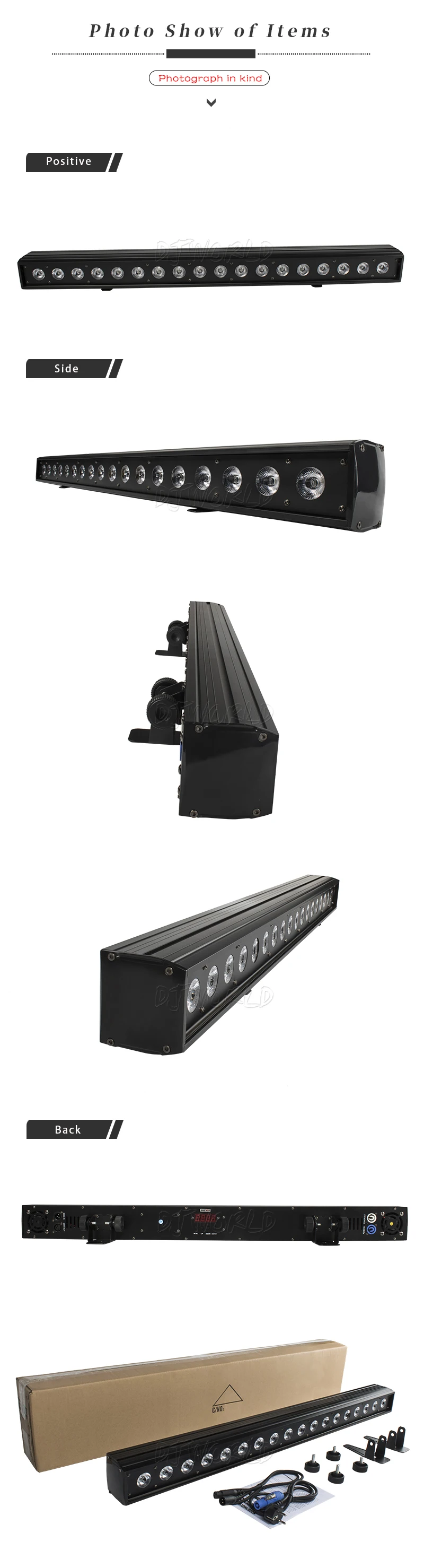 Djworld светодиодный настенный светильник 18x18 Вт RGBWA+ UV 6в1 освещение в помещении прожектор вниз освещение для Dj Дискотека вечерние свадебные бар сцены вечерние ТВ