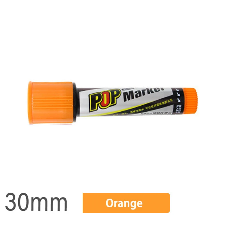 30mm orange 12 цветов маркер ручка постер художественная рекламная ручка цветная краска спиртовое волокно наконечник поп-графическая эскизная ручка 20 мм 30 мм товары для рукоделия - Цвет: 30mm orange