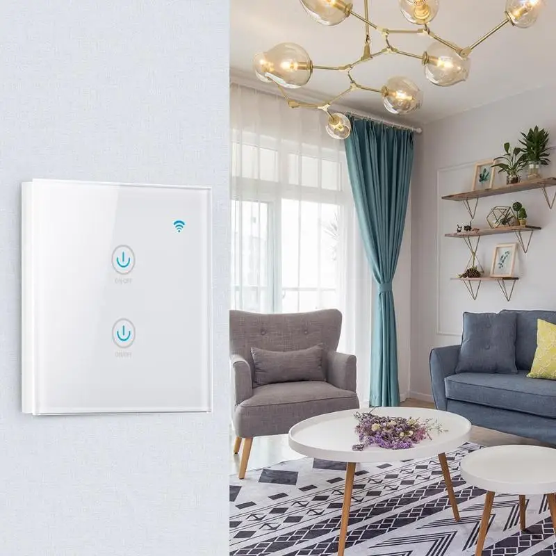 Смарт настенный Wi-Fi адаптер ЕС Стандартный 1/2/3 переключатель для Google Amazon Alexa Поддержка «умное» Голосовое управление как IFTTT