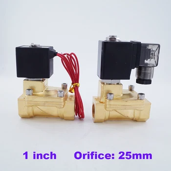 

Normally Closed 2 way Pilot Diaphragm Brass electric 12v dc 24V 220V water pneumatic Solenoid Valve 1" BSP 25mm PX-25 wire lead