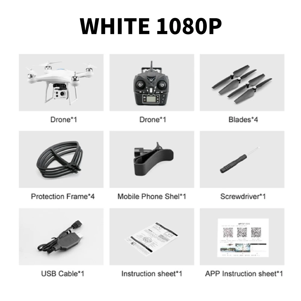 S2 профессиональная ESC камера Дрон 1080P gps 5G wifi HD FPV Дрон на ру воздушный Квадрокоптер вертолет селфи игрушки малыш - Цвет: white 1080p