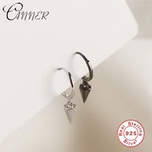 Маленькие серьги-гвоздики CANNER женские популярные персональные шестиугольные конические Серьги, ювелирные изделия серьги из стерлингового серебра 925 пробы