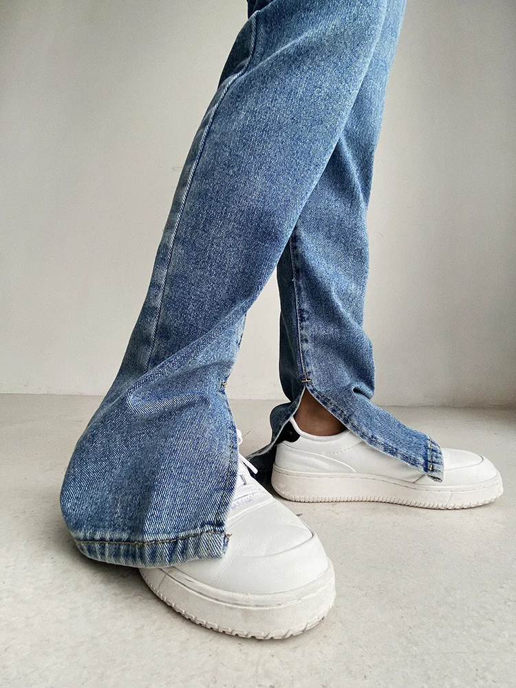 TVVOVVIN Spring autumn fashion flared pants women thin slim tight split jeans trousers Denim pants korean Girl female H8VT