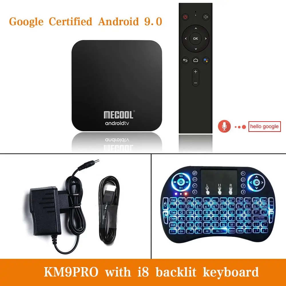 MECOOL KM9 PRO Android 9,0 ТВ приставка Amlogic S905X2 4G DDR4 32G rom 4K Google сертифицированная Android 9 A ТВ Смарт ТВ приставка Голосовое управление - Цвет: KM9 ATV i8