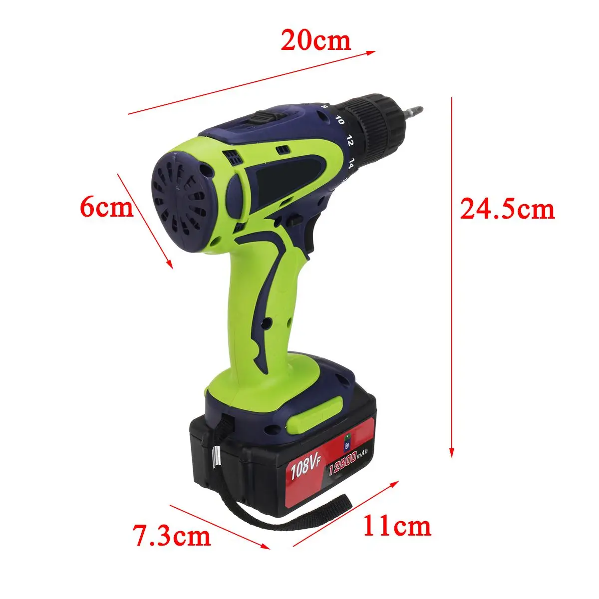 Drillpro 108VF двухскоростная Беспроводная электрическая дрель 12800 мАч многофункциональная высокомощная бытовая электрическая дрель с аксессуарами