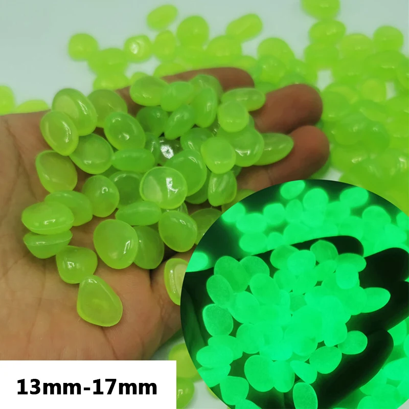 300 pcs/Pack Luminous Little Stones Garden Decor Glow In Dark Decorative Outdoor Fish Tank Rocks