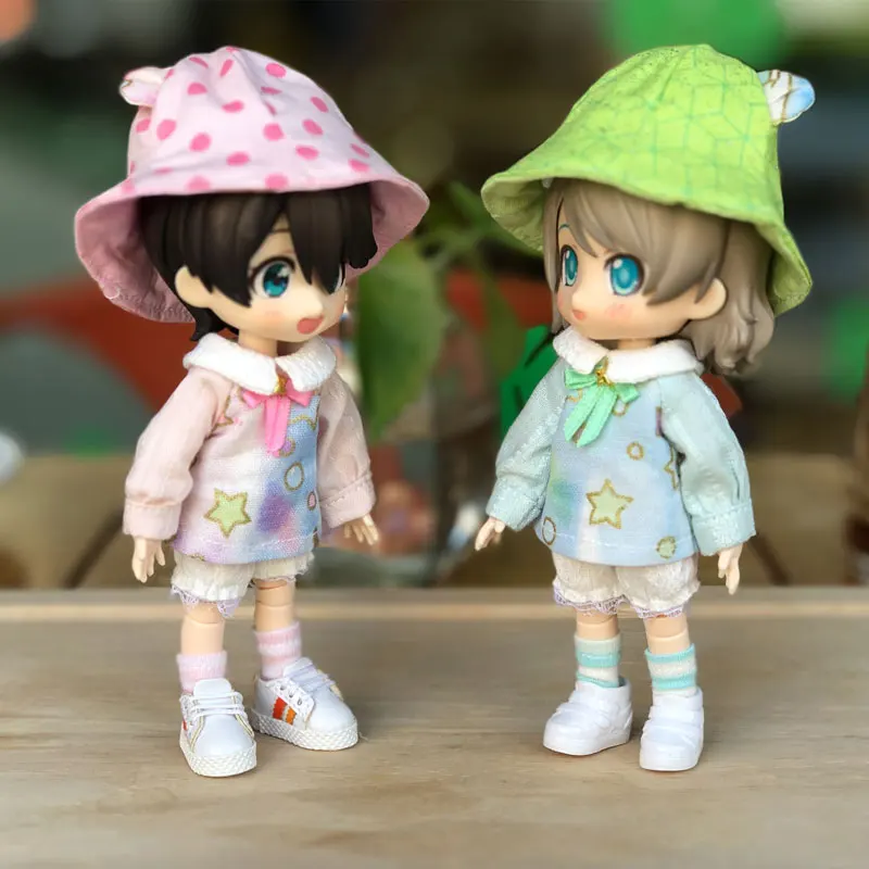 Ob11 детская одежда 1/12 bjd GSC dsf PICCODO plain alu розовый костюм куклы одежда шляпа+ пальто+ штаны+ носки куклы аксессуары игрушки