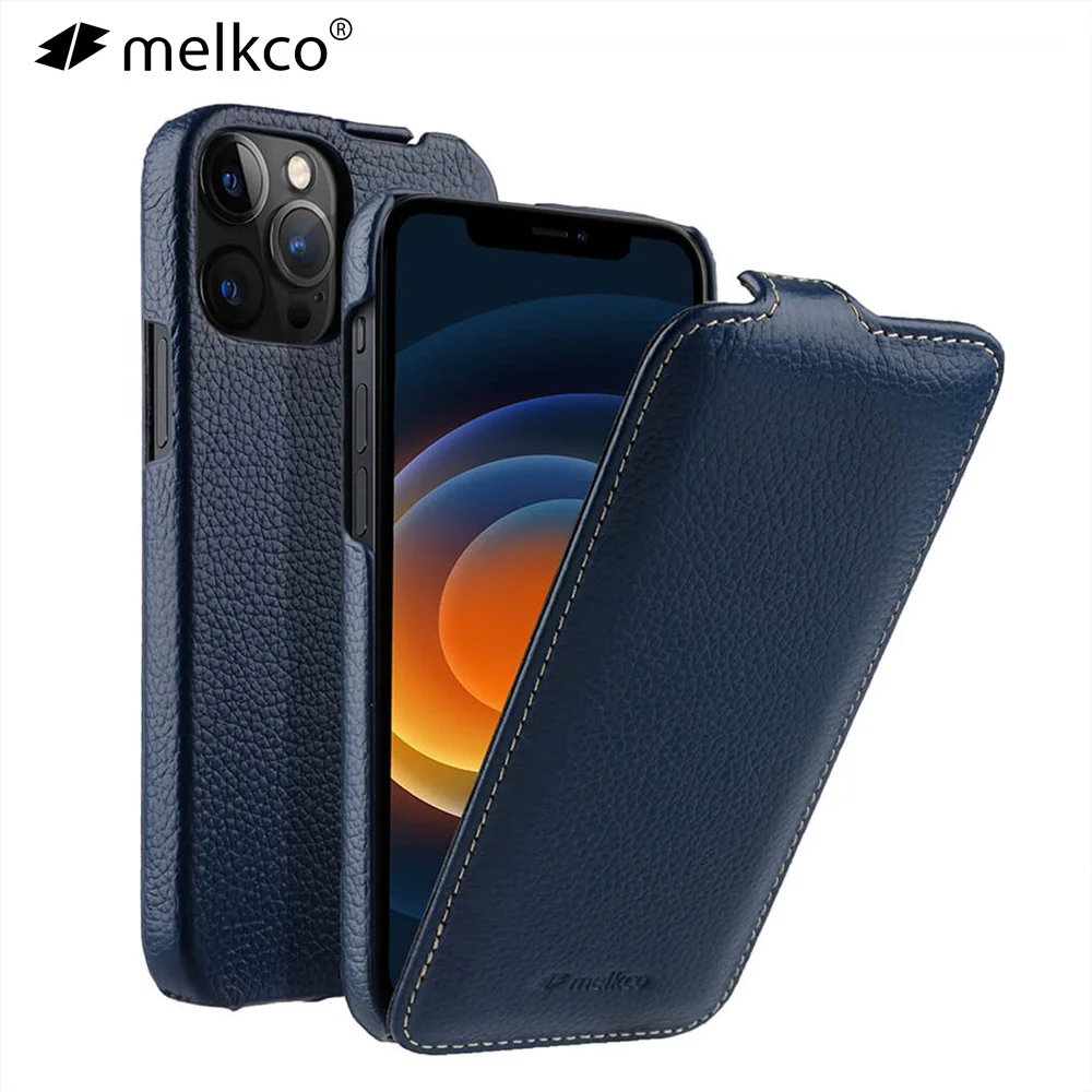 Melkco Genuine Leather Flip Case For iPhone 12 Pro Max mini 11 Business Luxury Vertical Open Real Cow Phone Cases Bag Cover