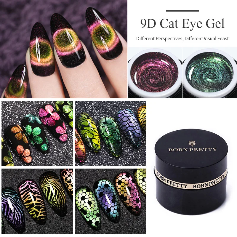 BORN PRETTY 9D кошачий глаз гель лак для ногтей Хамелеон для использования с магнитом эффект замачивания УФ-гель для ногтей Сияющий звездное небо гель лак