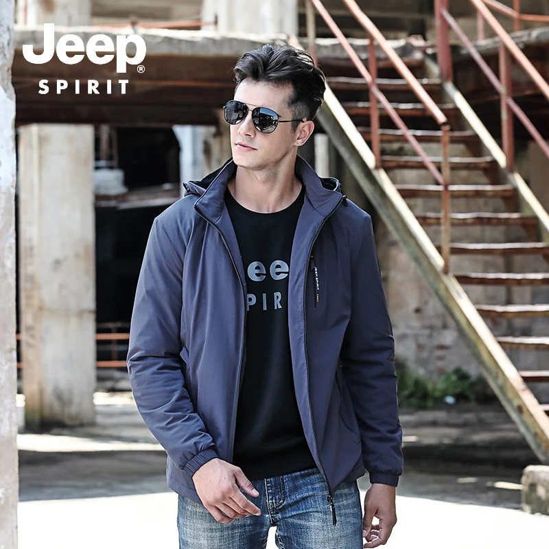 JEEP SPIRIT/Высококачественная зимняя куртка для мужчин; модная флисовая куртка с капюшоном и воротником; шерстяная ветровка; зимнее пальто; Мужская M-4XL верхняя одежда