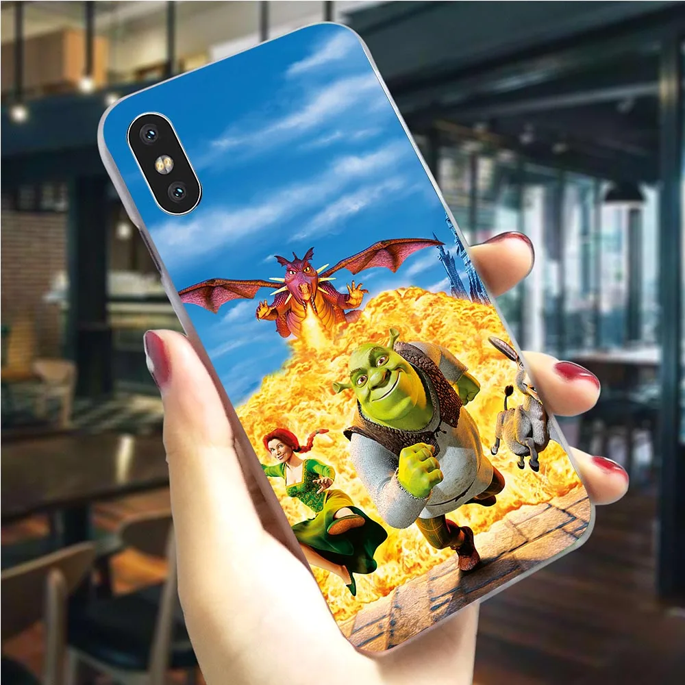 Защитный зеленый чехол для телефона Shrek для iPhone XR 5 5S SE 6 6 S/6 6S Plus 7 8/7 8 Plus X XS Max жесткий чехол
