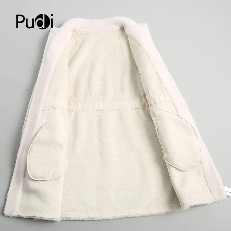 PUDI A18196 женская зимняя натуральная шерсть пальто с мехом теплая куртка пальто Женская длинная куртка C мехом верхняя одежда