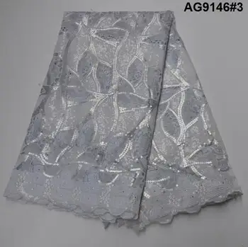 

African Lace Fabric 2019 Fashion High Quality Organza Lace With Sequins Embroidered Nigeria Cord Lace For Party Wedding OG191203