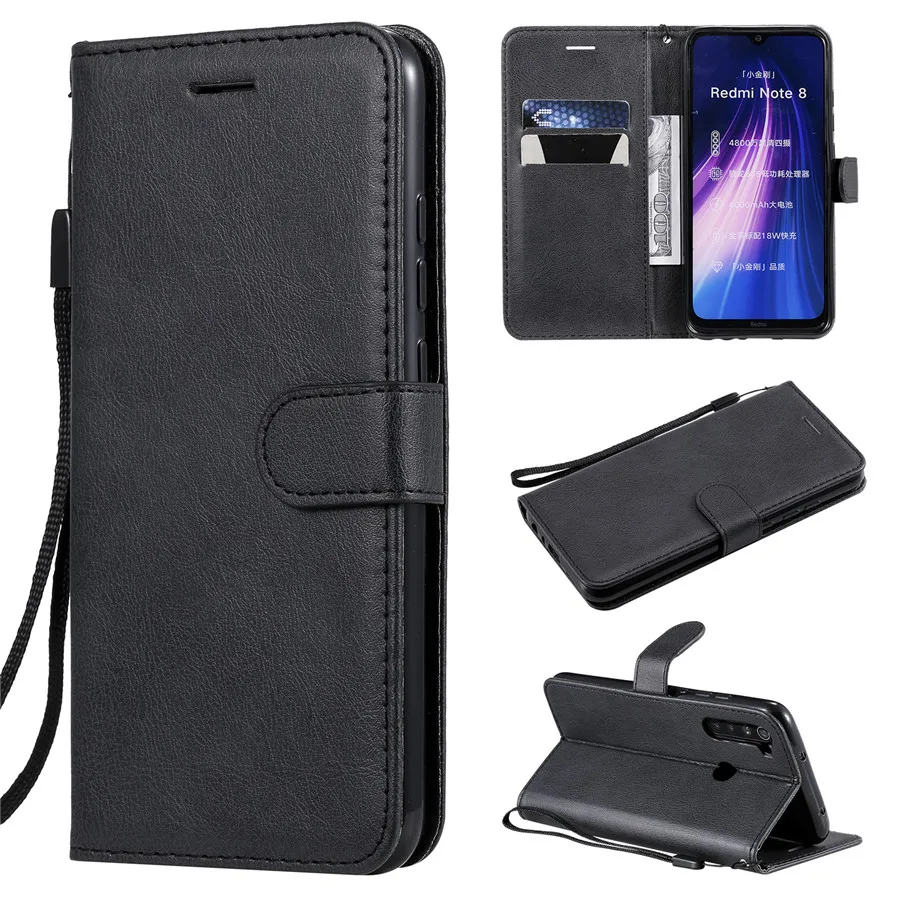 Black Чехол-книжка с бумажником для Xiaomi Redmi Note 8 7 6 5 Pro 5A 4X3 Redmi 8A 4A 5 Plus GO K20 Pro S2 Y2 Y1 Lite кожаный чехол для карт - Цвет: Black