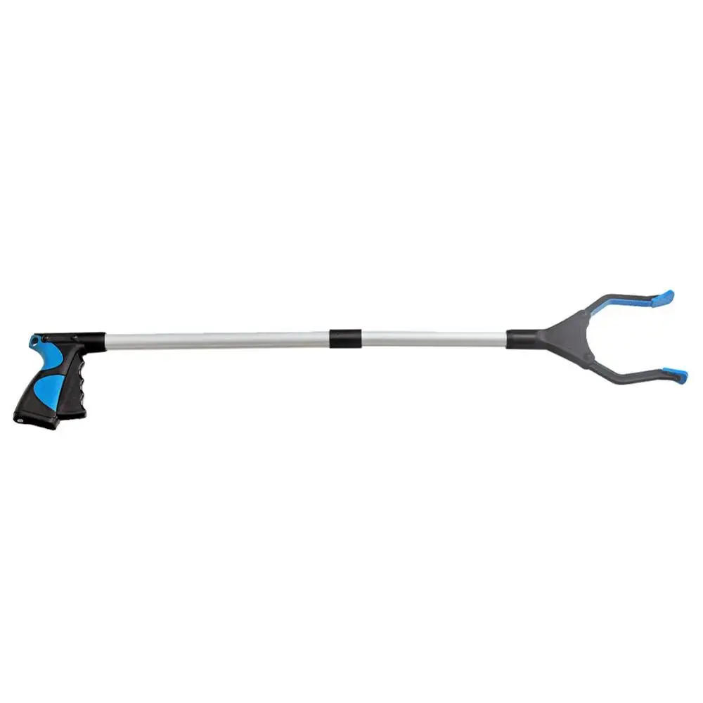 Portable Trash Clamp Aluminum Alloy Curved Handle Design Foldable Long Clamps Grab Pick up Tool Reaching Stick Grabber | Дом и сад