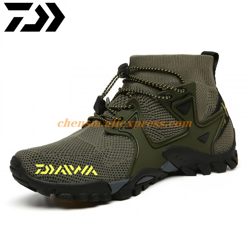 Fishing Boots Daiwa Shoes Mesh Non-slip Hiking Mens Outdoor Climbing Sock Boot Sports for Male Sneakers | Спорт и развлечения