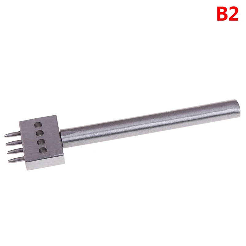 5mm 4hole 1pcs 2/4/6/Hole Cutter DIY Handmade Craft 4/5mm Spacing Black Row Punch Round Stitching Punch Tool Leather Punching Tool - Цвет: 5mm 4hole