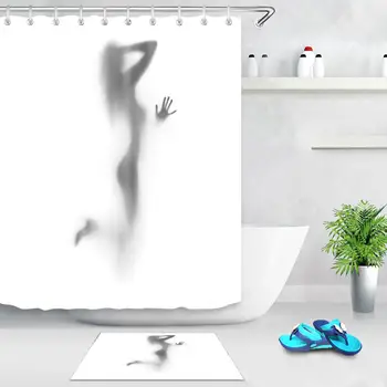 

New Bath Waterproof Curtain with Hooks Bathroom Decoration Leaves Carton Christmas 3D Digital Printing Polyester Shower Curtain
