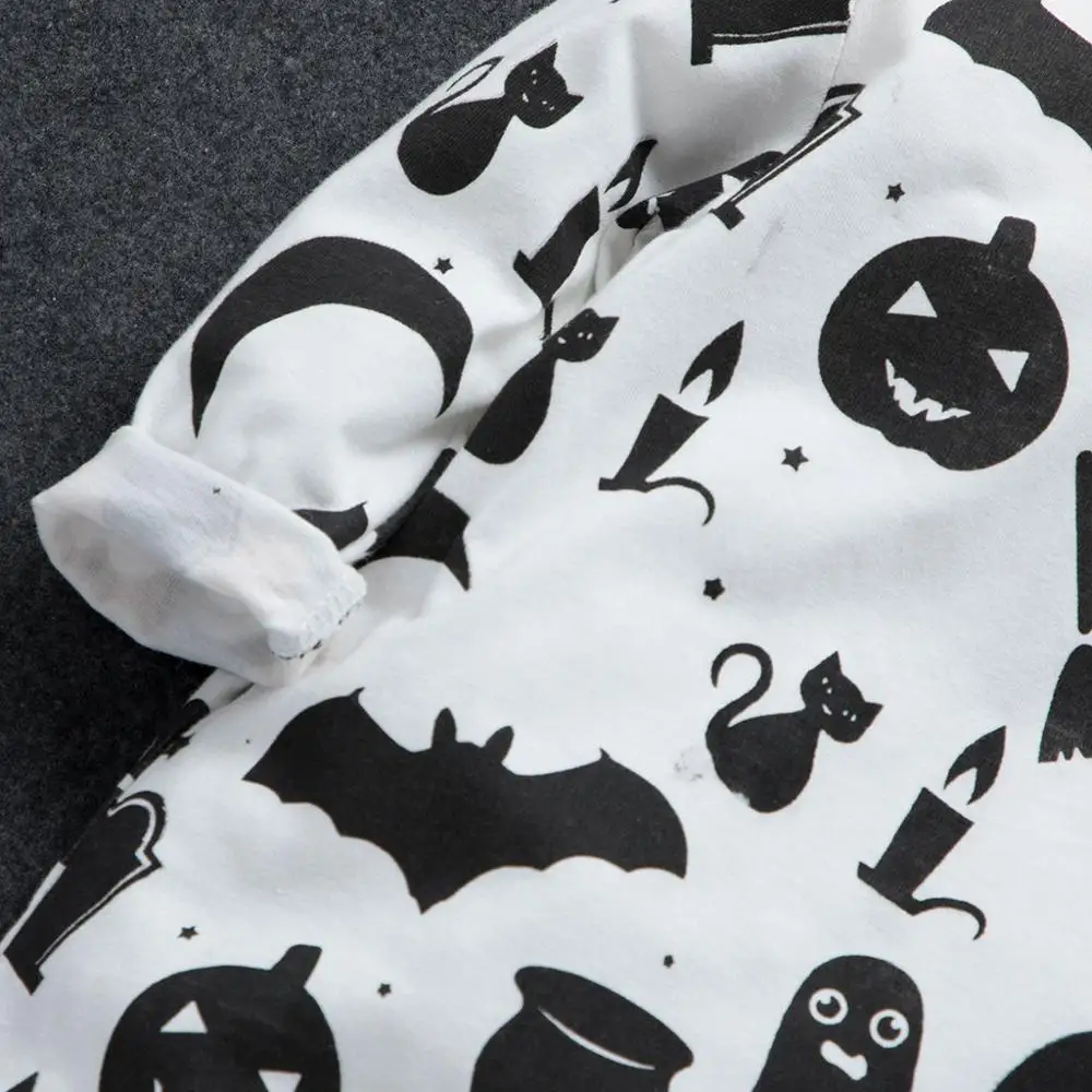 Baby Boy Girl Bodysuit 2pcs Sets Toddler Baby Kids Cotton Newborn Halloween Jumpsuit Bodysuit+ Cap Outfits Set Clothes New