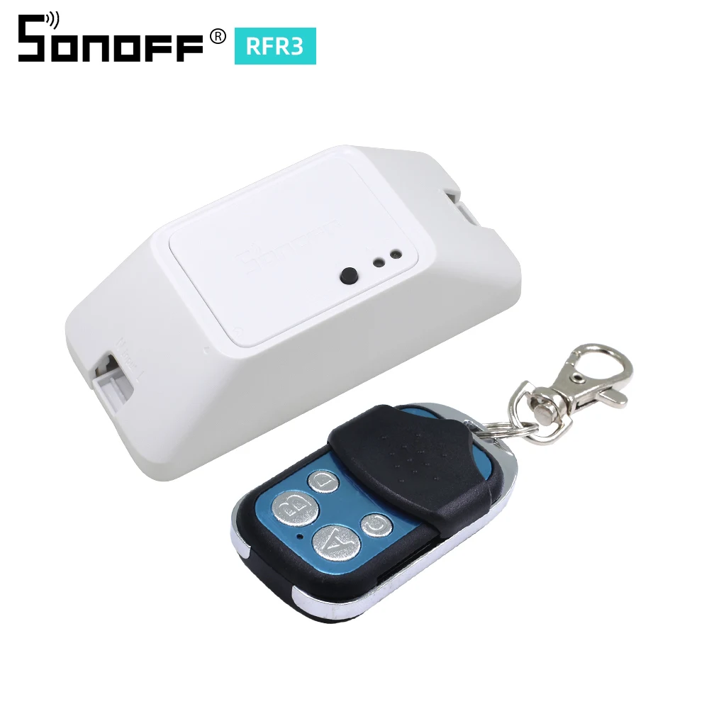 sonoff RF R3 and RC Новейший Sonoff RF R3 Wifi переключатель 433 МГц приложение дистанционное управление Поддержка Alexa/Google Assistant Мини DIY светильник переключатель умный дом - Комплект: sonoff RF R3 and RC