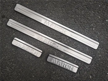 

Car styling Stainless steel door sill Scuff Plate Car accessories For Nissan March 2011-2019