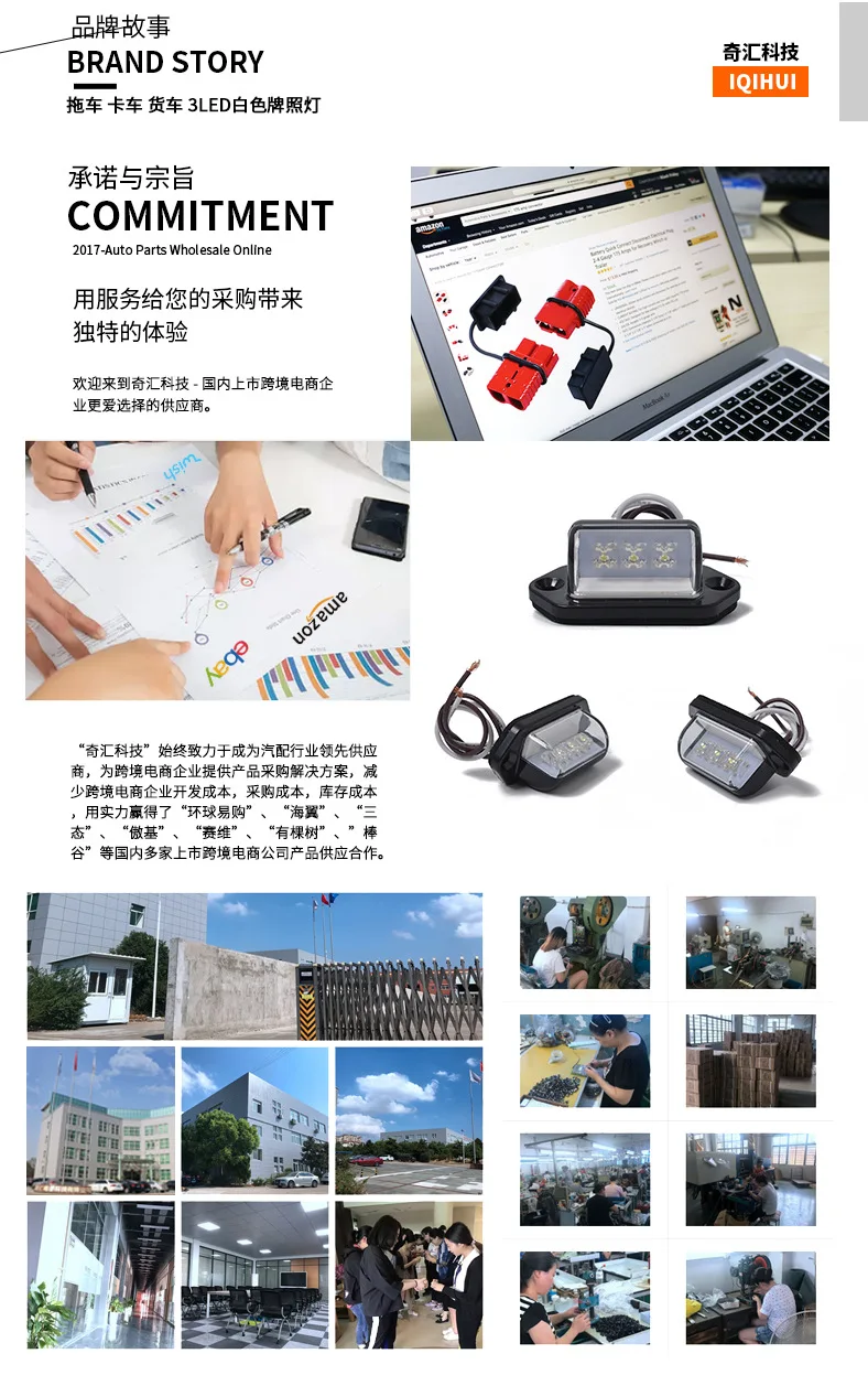 Cross Border Superior Products Car after License Plate Light Truck 3 Capsules LED White che pai deng Moisture-Proof 20V Caustion