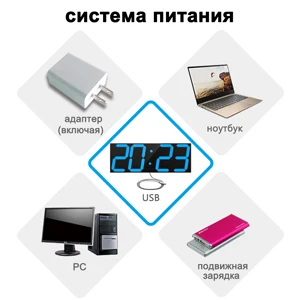 Светодиодный настенный светильник с цифровыми часами, большие настенные часы, электронный секундомер, таймер, метеостанция, украшение на год, настенные часы