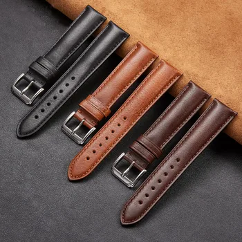 

Classic Italian Vegetable Tanning Leather Watchband Brown High Quality 20mm 22mm Genuine Leather Strap for Watch Men Accessories