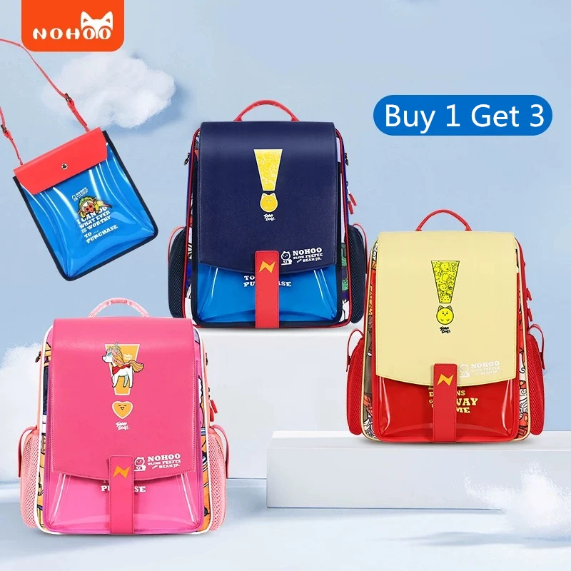 

NOHOO 3pcs/set Children Orthopedic Backpacks Girls Waterproof Primary School Student Book Bags Japanese School Bag for Boys 2020