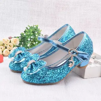 

Spring Children Shoes Girls High Heel Princess Dance Sandals Kids Shoes Glitter Leather Fashion Girls Party Dress Wedding Shoes